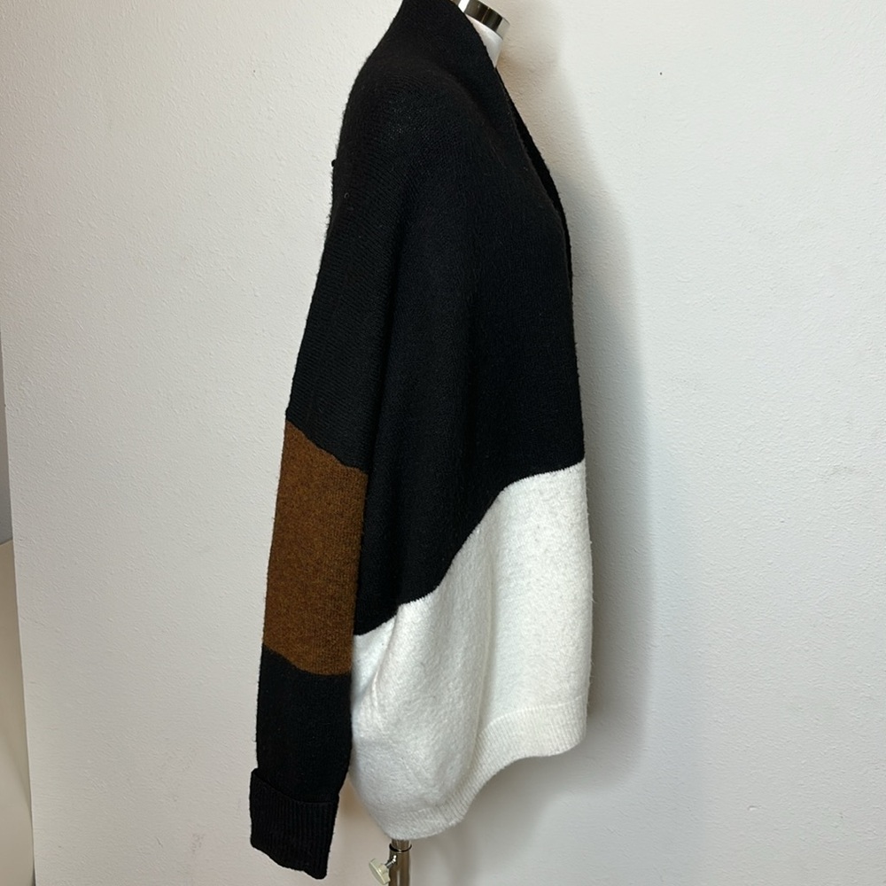 Entro Size Small Color-Block Oversized Open Cardi… - image 4